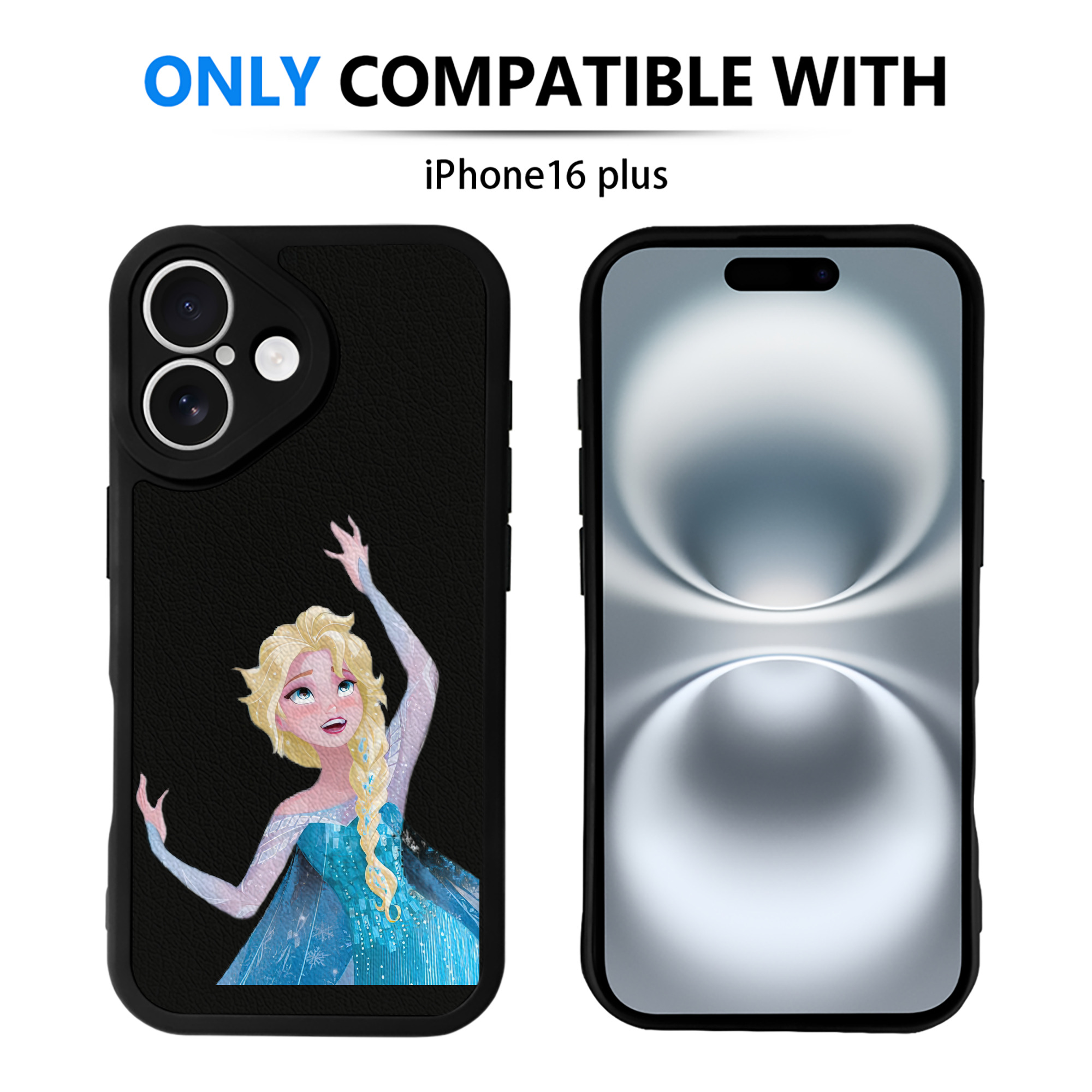 （画像用） アナと雪の女王 アンナ エルサ Frozen Anna Elsa 【iPhone 16シリーズ対応】シリコンスマホケース（レザー調） 材質：シリコン